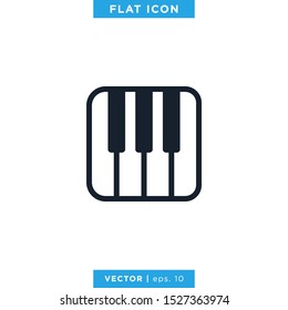 Piano Icon Vector Trendy Flat Design Template