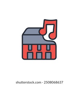 Piano icon. vector.Editable stroke.linear style sign for use web design,logo.Symbol illustration.