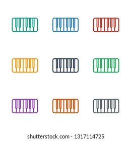 piano icon white background. Editable outline piano icon from music. Trendy piano icon for web and mobile.