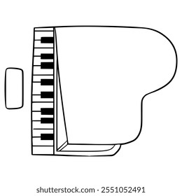 piano illustration hand drawn outline vector