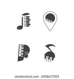 Icono de ilustración de piano Plantilla de Vector