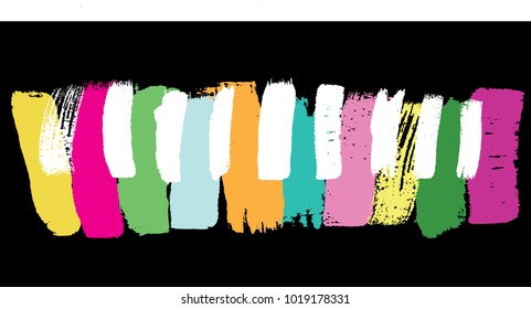 Piano from ink stains. Illustration for a music festival. Picture for the postcard. Jazz concert.