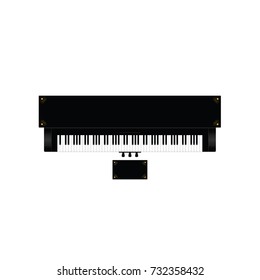 piano instrument with decor on it art illustration