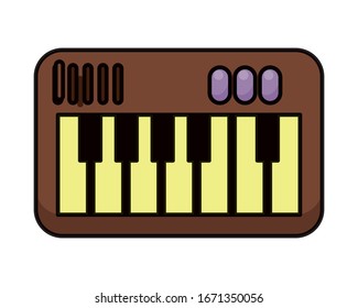 piano instrument musical flat style icon vector illustration design
