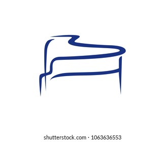 Piano instrument in simple illustration