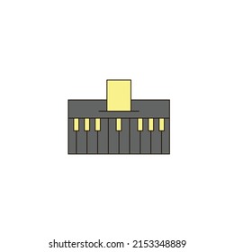 piano instrument vector type icon