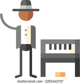 piano isolated design element stock illustration. Vector on a white background