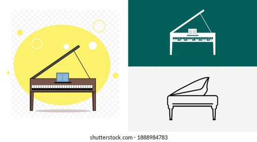 Piano isolated vector icon. grand Piano design element