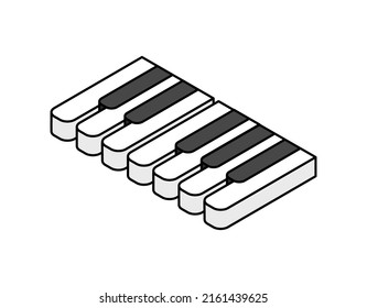 Piano isometric design icon. Vector web illustration. 3d colorful concept