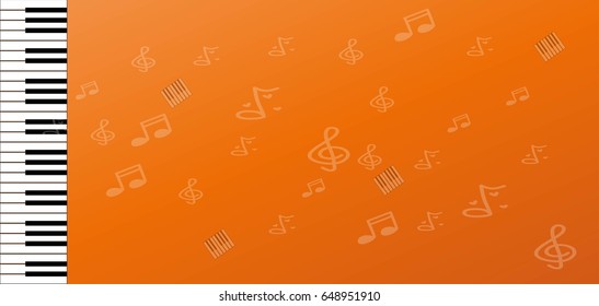 Piano key and Abstract Space for Music idea Background Vector art and illustration