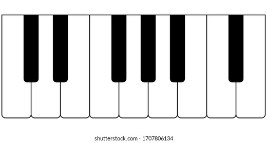 Piano key, keyboard instrument. Vector illustration eps10