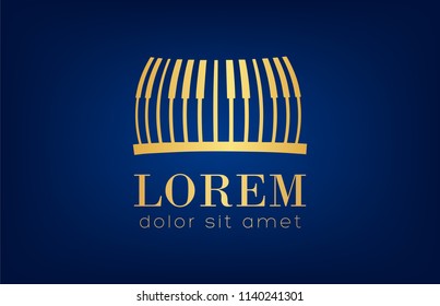 piano key logo music vector