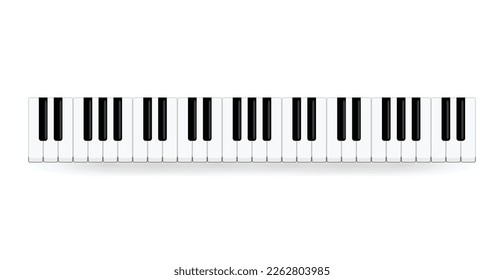 Piano Key On White Background. Vector Illustration