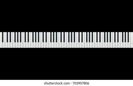 piano keyboard 88 keys vector illustration