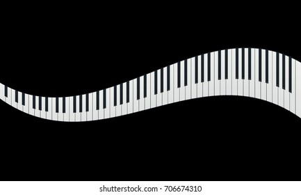 piano keyboard 88 keys vector illustration