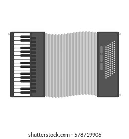 Piano keyboard accordion harmonica musical instrument vector illustration.