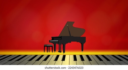 piano keyboard background vector. Business Presentation Template use for decoration graphic resources isolated transparent background png and print fabric