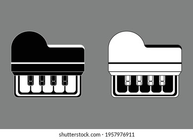 Piano keyboard black white outline
