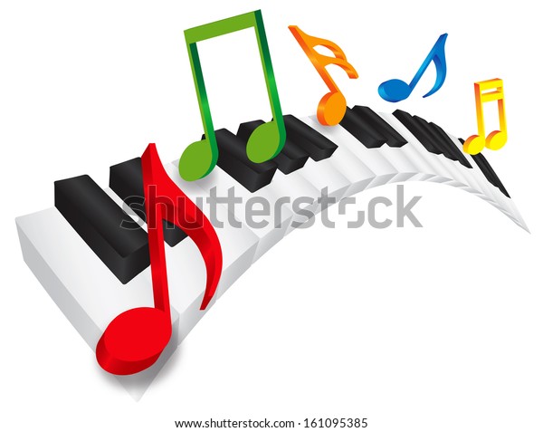 Piano Keyboard Black White Wavy Keys Stock Vector (Royalty Free) 161095385 Rainbow Piano Backgrounds