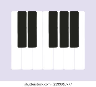 Piano Keyboard Cartoon Vector Illustration