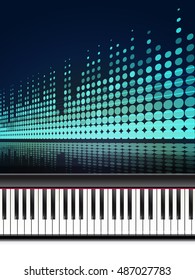 piano keyboard and equalizer. vector musical design template illustration
