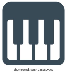 Piano keyboard flat vector icon