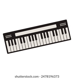 piano teclado Ilustración vectorial plana
