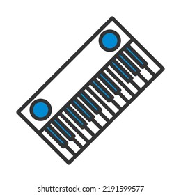 Piano Keyboard Icon. Bold outline design with editable stroke width. Vector Illustration.
