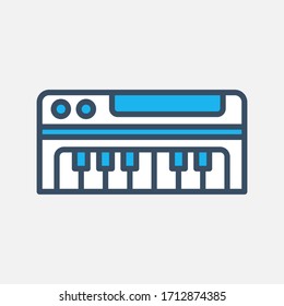 Piano keyboard icon designed in flat style