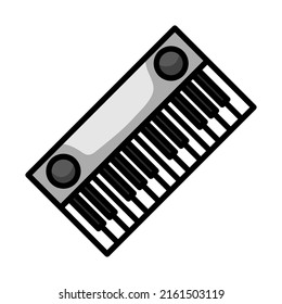 Piano Keyboard Icon. Editable Bold Outline With Color Fill Design. Vector Illustration.