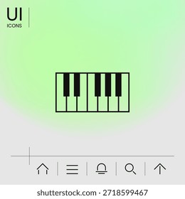 Piano keyboard icon, elements for your design