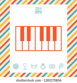 Piano keyboard icon. Graphic elements for your design