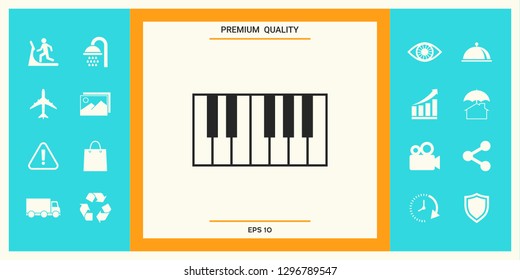 Piano keyboard icon. Graphic elements for your design