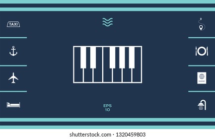 Piano keyboard icon. Graphic elements for your design