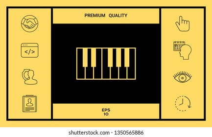 Piano keyboard icon. Graphic elements for your design