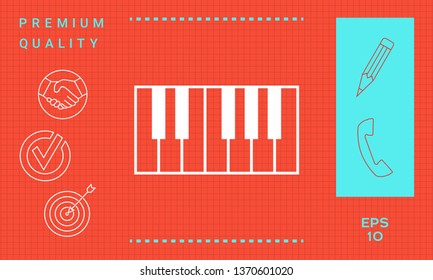 Piano keyboard icon. Graphic elements for your design
