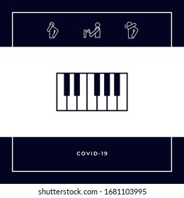 Piano keyboard icon. Graphic elements for your design