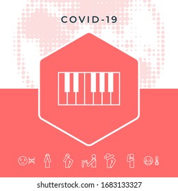 Icono de teclado de piano. Elementos gráficos para el diseño