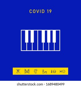 Piano keyboard icon. Graphic elements for your design