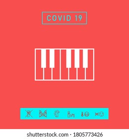 Piano keyboard icon. Graphic elements for your design