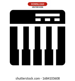 piano keyboard icon or logo isolated sign symbol vector illustration - high quality black style vector icons
