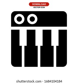 piano keyboard icon or logo isolated sign symbol vector illustration - high quality black style vector icons
