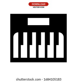 piano keyboard icon or logo isolated sign symbol vector illustration - high quality black style vector icons
