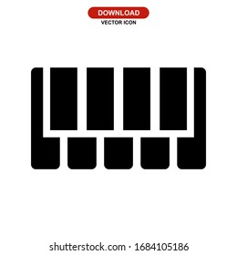 piano keyboard icon or logo isolated sign symbol vector illustration - high quality black style vector icons
