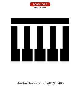 piano keyboard icon or logo isolated sign symbol vector illustration - high quality black style vector icons
