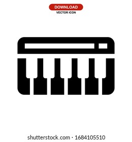piano keyboard icon or logo isolated sign symbol vector illustration - high quality black style vector icons
