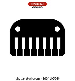 piano keyboard icon or logo isolated sign symbol vector illustration - high quality black style vector icons
