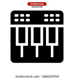 piano keyboard icon or logo isolated sign symbol vector illustration - high quality black style vector icons
