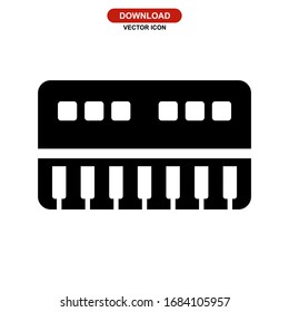piano keyboard icon or logo isolated sign symbol vector illustration - high quality black style vector icons

