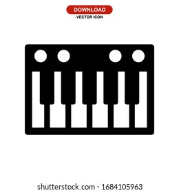 piano keyboard icon or logo isolated sign symbol vector illustration - high quality black style vector icons
